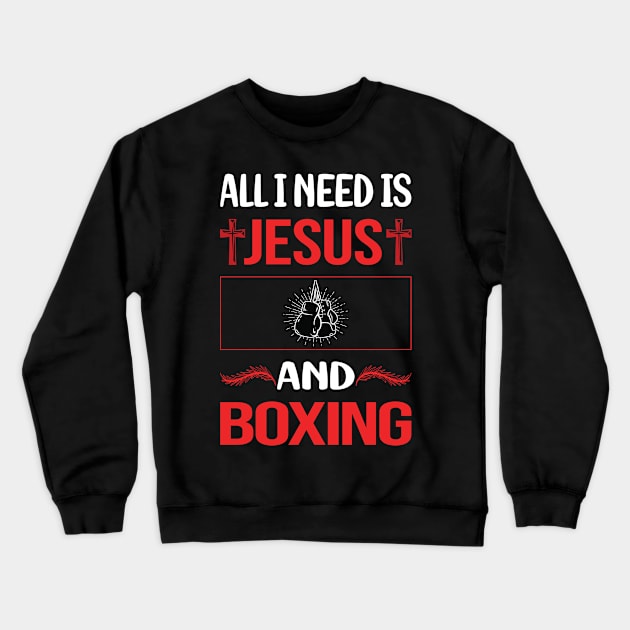 Funny Jesus Boxing Crewneck Sweatshirt by Happy Life